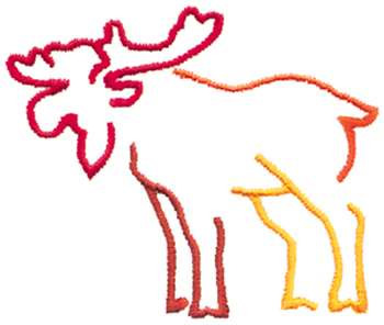 Moose Outline Machine Embroidery Design