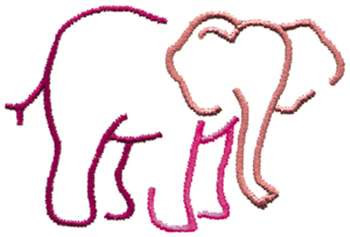 Elephant Outline Machine Embroidery Design