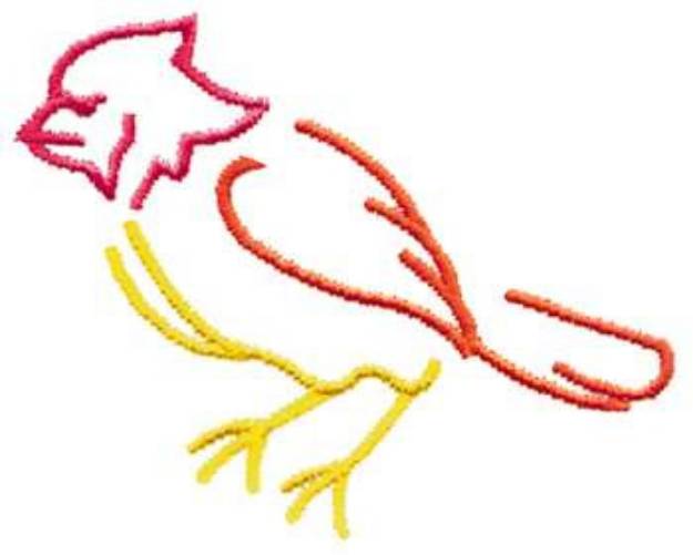 Picture of Cardinal Outline Machine Embroidery Design