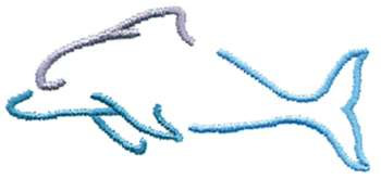 Dolphin Outline Machine Embroidery Design