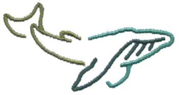 Whale Outline Machine Embroidery Design
