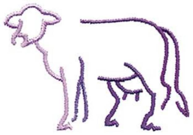 Picture of Cow Outline Machine Embroidery Design