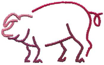 Pig Outline Machine Embroidery Design