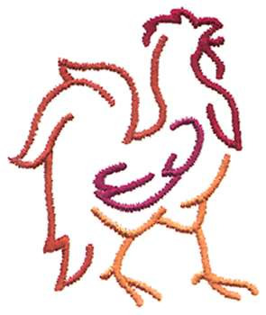 Rooster Outline Machine Embroidery Design
