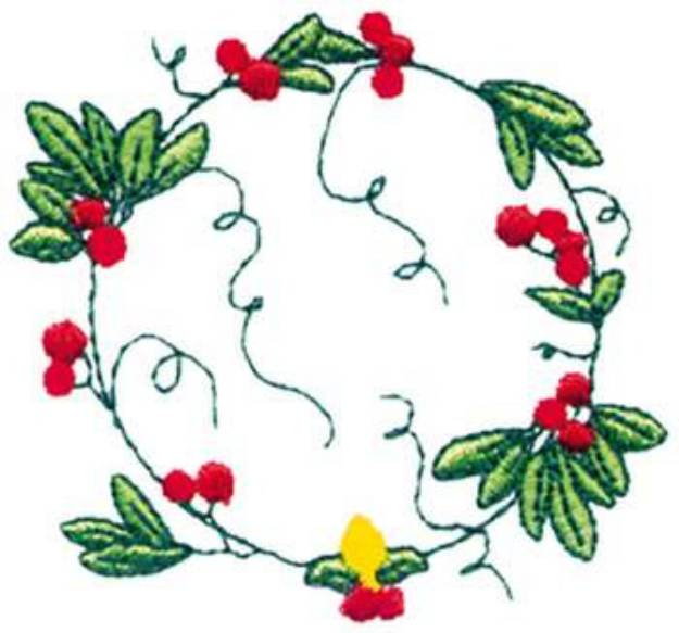 Picture of Berry Wreath Machine Embroidery Design