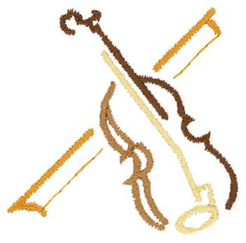 Violin Outline Machine Embroidery Design