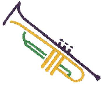 Trumpet Outline Machine Embroidery Design