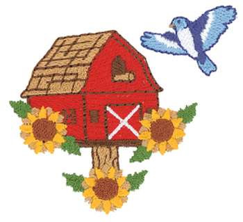 Birdhouse Barn Machine Embroidery Design