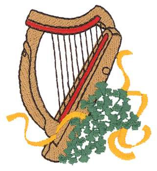 Irish Harp Machine Embroidery Design