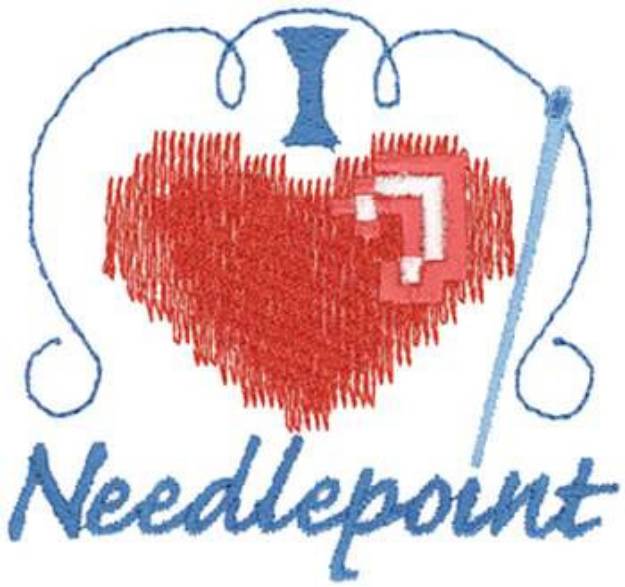 Picture of I Love Needlepoint Machine Embroidery Design