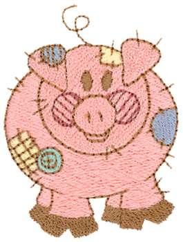 Patchwork Piggy Machine Embroidery Design