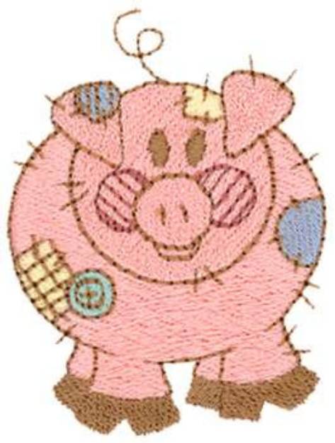 Picture of Patchwork Piggy Machine Embroidery Design