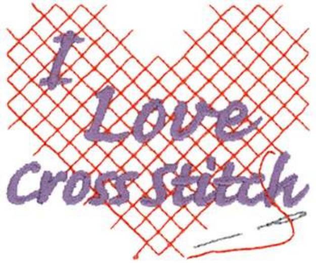 Picture of I Love Cross Stitch Machine Embroidery Design