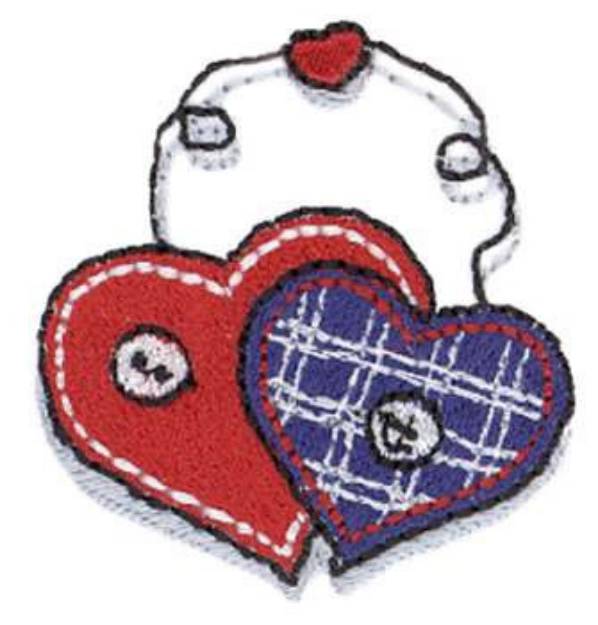 Picture of Hanging Hearts Machine Embroidery Design