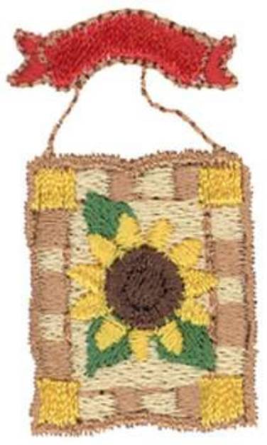 Picture of Sunflower Sign Machine Embroidery Design
