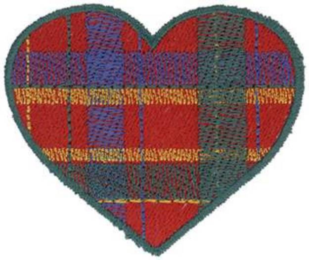 Picture of Plaid Heart Machine Embroidery Design