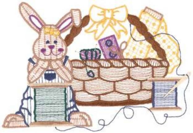 Picture of Sewing Bunny Machine Embroidery Design