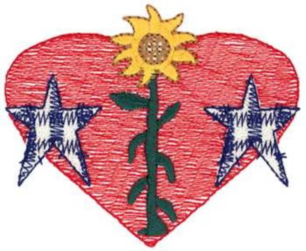 Picture of Sunflowers & Stars Machine Embroidery Design
