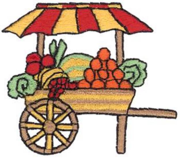 Picture of Fruit Cart Machine Embroidery Design