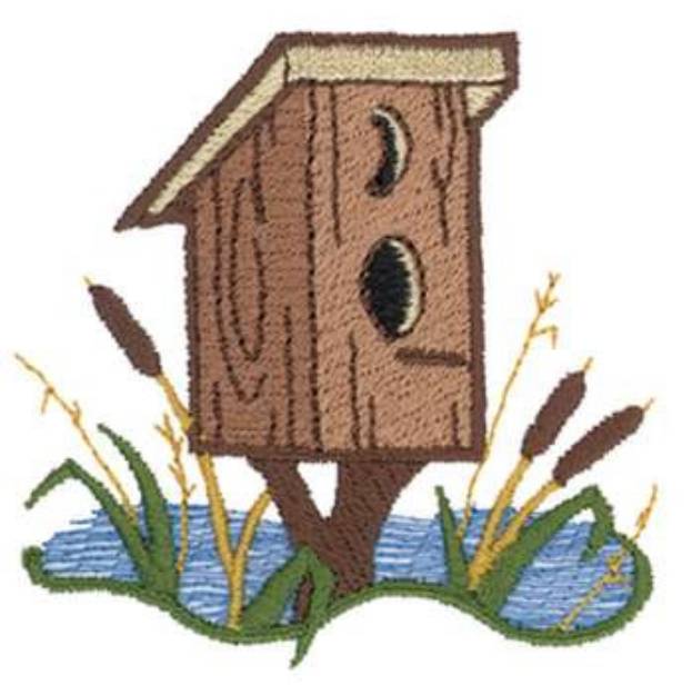 Picture of Outhouse Birdhouse Machine Embroidery Design
