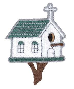Church Birdhouse Machine Embroidery Design