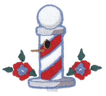 Barber Pole Birdhouse Machine Embroidery Design