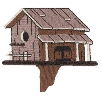 Western Birdhouse Machine Embroidery Design