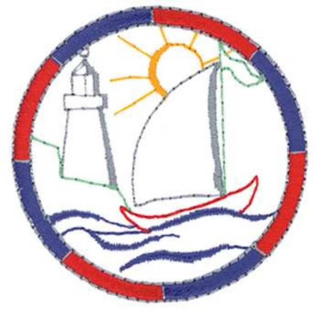 Picture of Sailboat Outline Machine Embroidery Design