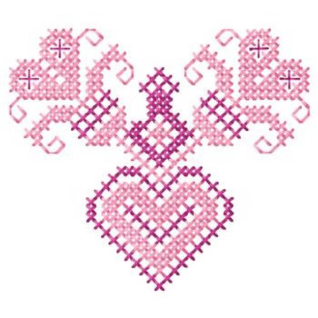 Picture of Cross Stitch Hearts Machine Embroidery Design
