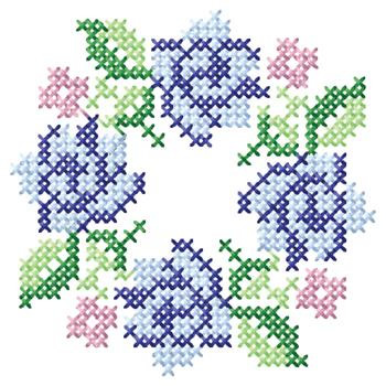 Circle Of Flowers Machine Embroidery Design