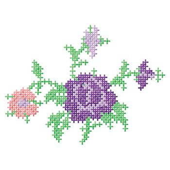 Cross Stitch Flowers Machine Embroidery Design