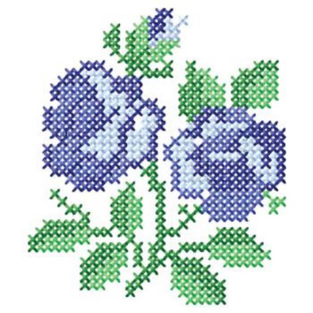 Picture of Blue Roses Machine Embroidery Design