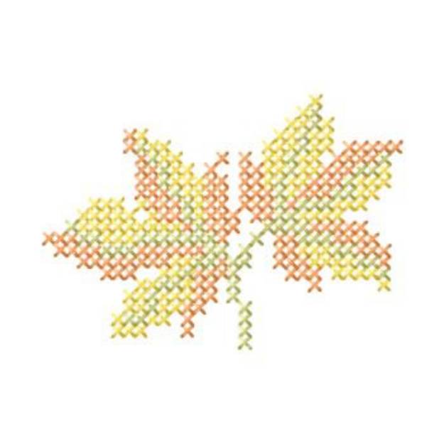 Picture of Cross Stitch Leaves Machine Embroidery Design