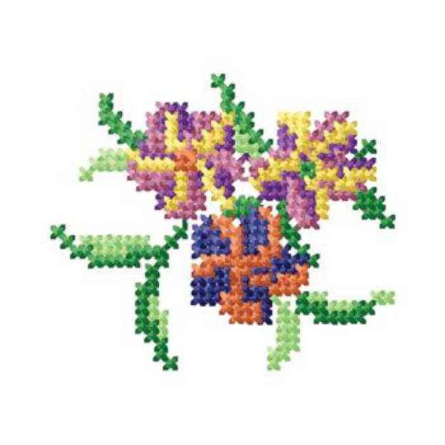 Picture of Multi Color Flowers Machine Embroidery Design