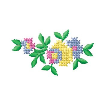 Cross Stitch Floral Machine Embroidery Design