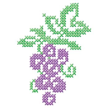 Cross Stitch Grapes Machine Embroidery Design
