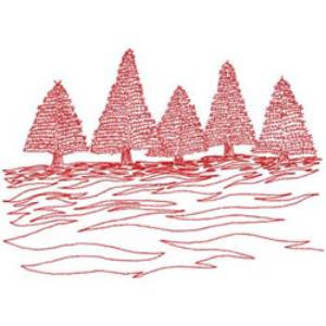 Picture of Redwork Forest Machine Embroidery Design