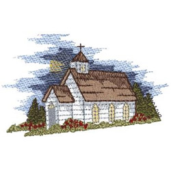 Country Church Machine Embroidery Design