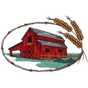 Picture of Red Barn Machine Embroidery Design