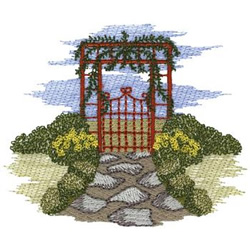 Garden Gate Machine Embroidery Design
