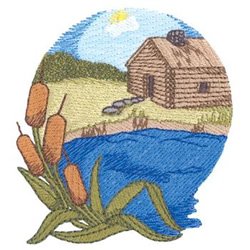Lakeside Cabin Machine Embroidery Design