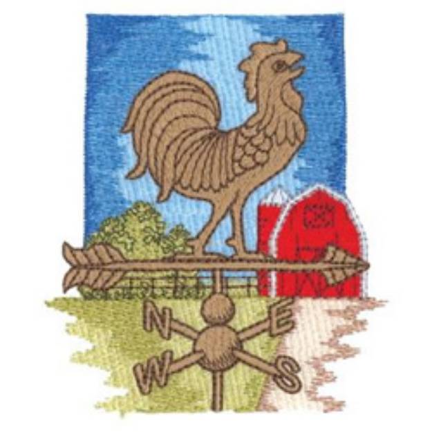 Picture of Rooster Weather Vane Machine Embroidery Design