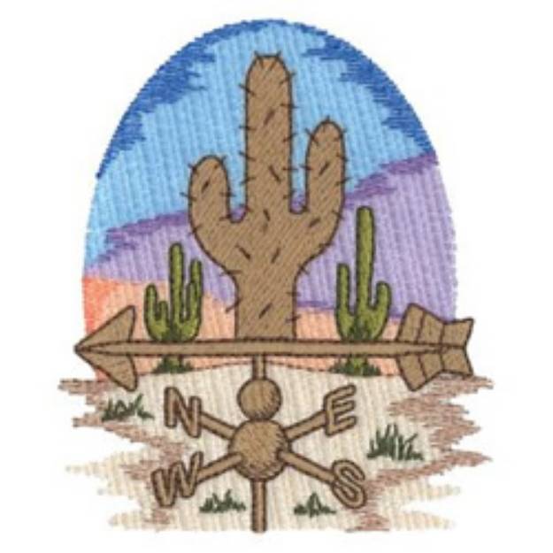 Picture of Cactus Weather Vane Machine Embroidery Design