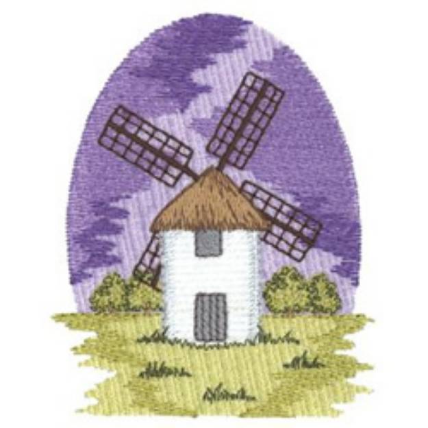 Picture of Scenic Windmill Machine Embroidery Design