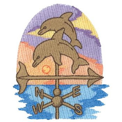 Dolphins Weather Vane Machine Embroidery Design