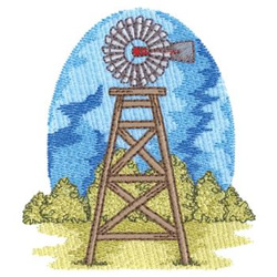 Farm Windmill Machine Embroidery Design