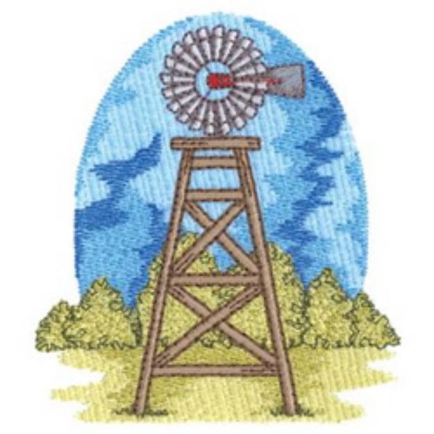 Picture of Farm Windmill Machine Embroidery Design