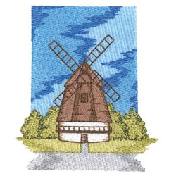 Windmill Scene Machine Embroidery Design