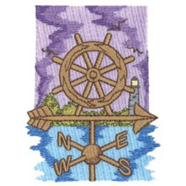 Picture of Wheel Weather Vane Machine Embroidery Design