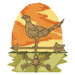 Pheasant Weather Vane Machine Embroidery Design